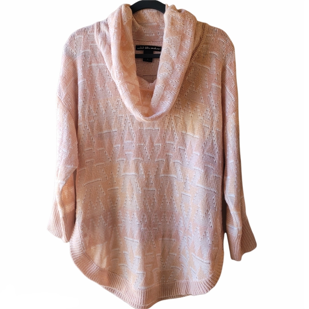 United States Sweaters Pink Cowl Neck Sweater L